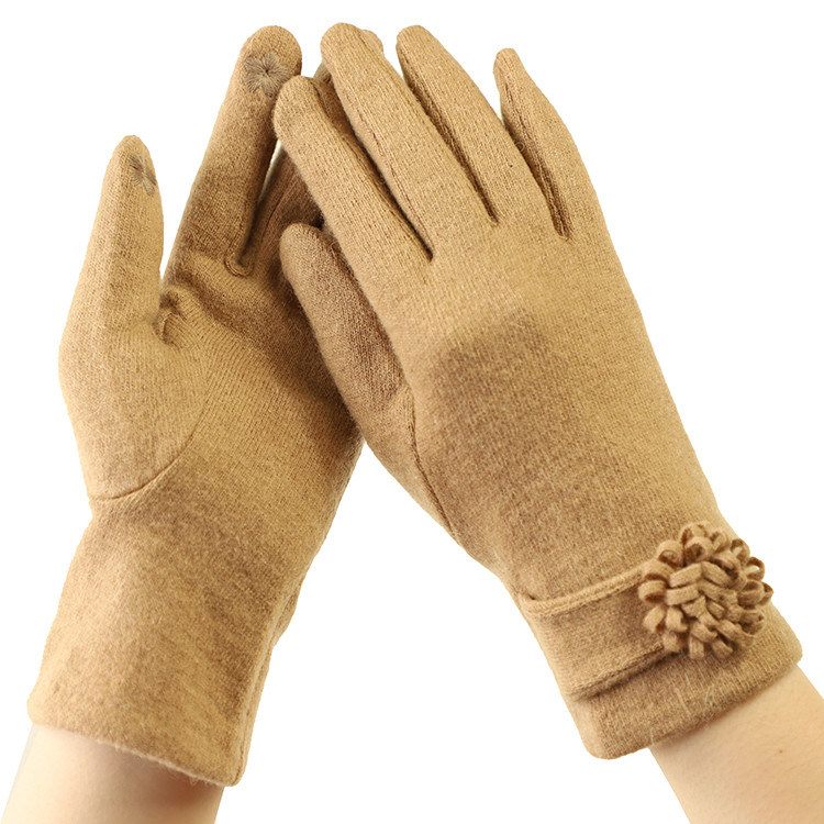 Fashion 22x16cm Windproof Winter Outdoor Warm Thermal Gloves Women'S Wool