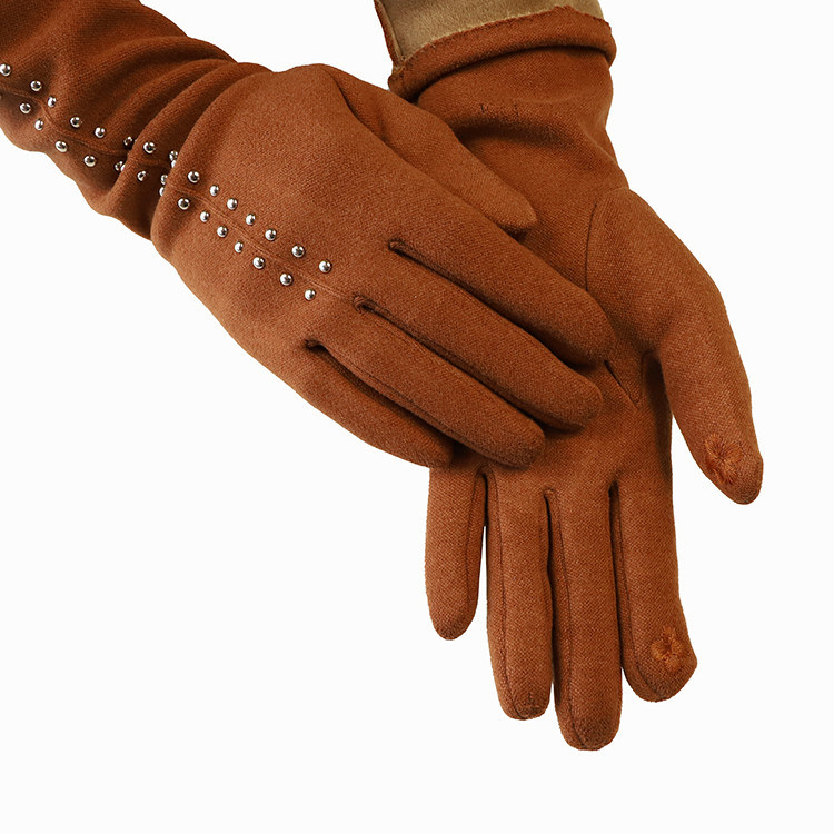 Bulk Luxury Full Finger Winter Warm Gloves Rivet Texting Touch Screen