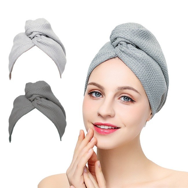 Polyester Polyamide Microfiber Turban Towel / Microfiber Hair Bonnet 500gsm